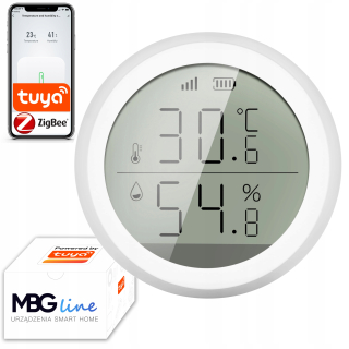 Senzor teploty a vlhkosti RTX ZigBee TUYA pre vonkajšie použitie, prevádzková teplota pod 0°C, displej